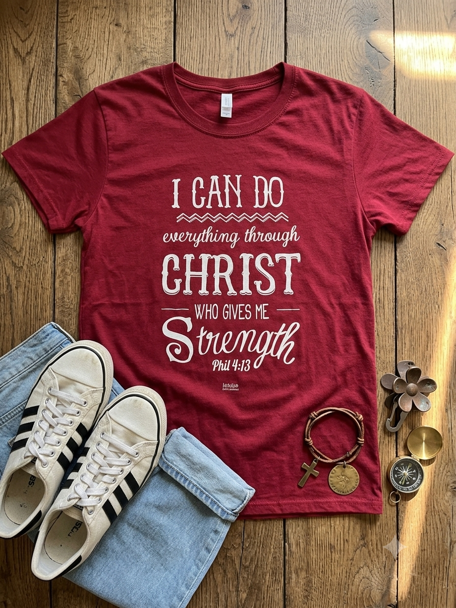 Faith Inspired Philippians 4:13 Graphic Tee