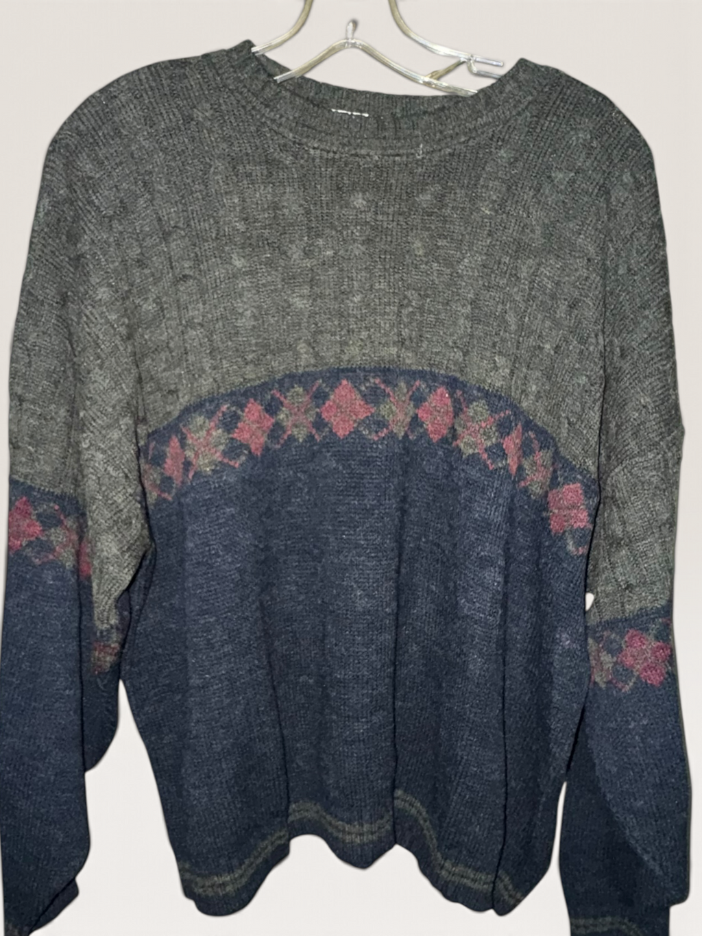 New Era Gray & Navy Wool-Blend Sweater