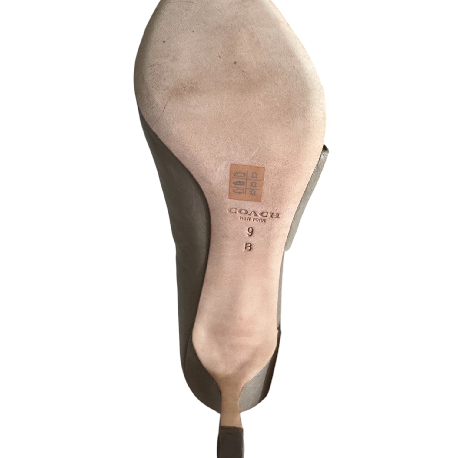 Coach Leather Open Toe D’Orsay Stiletto Heels | Made in Italy