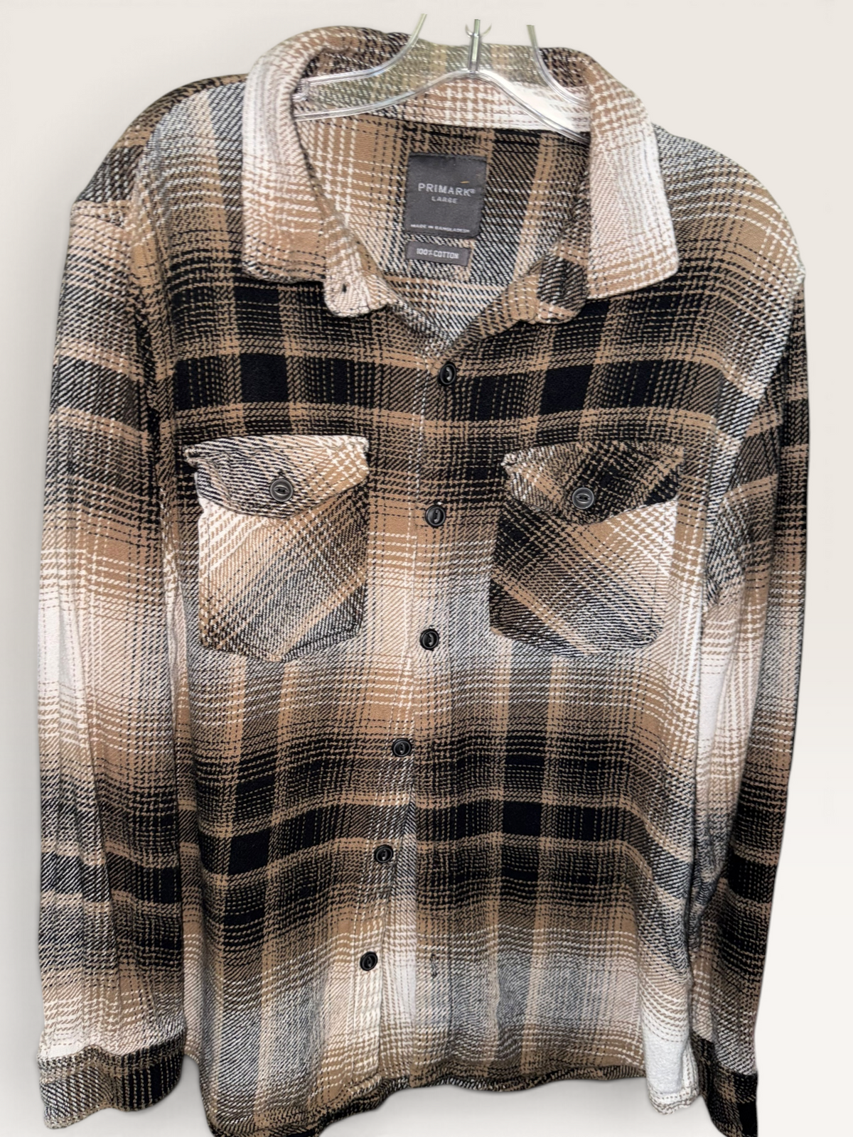 Primark Tan, Black & Cream Plaid Overshirt