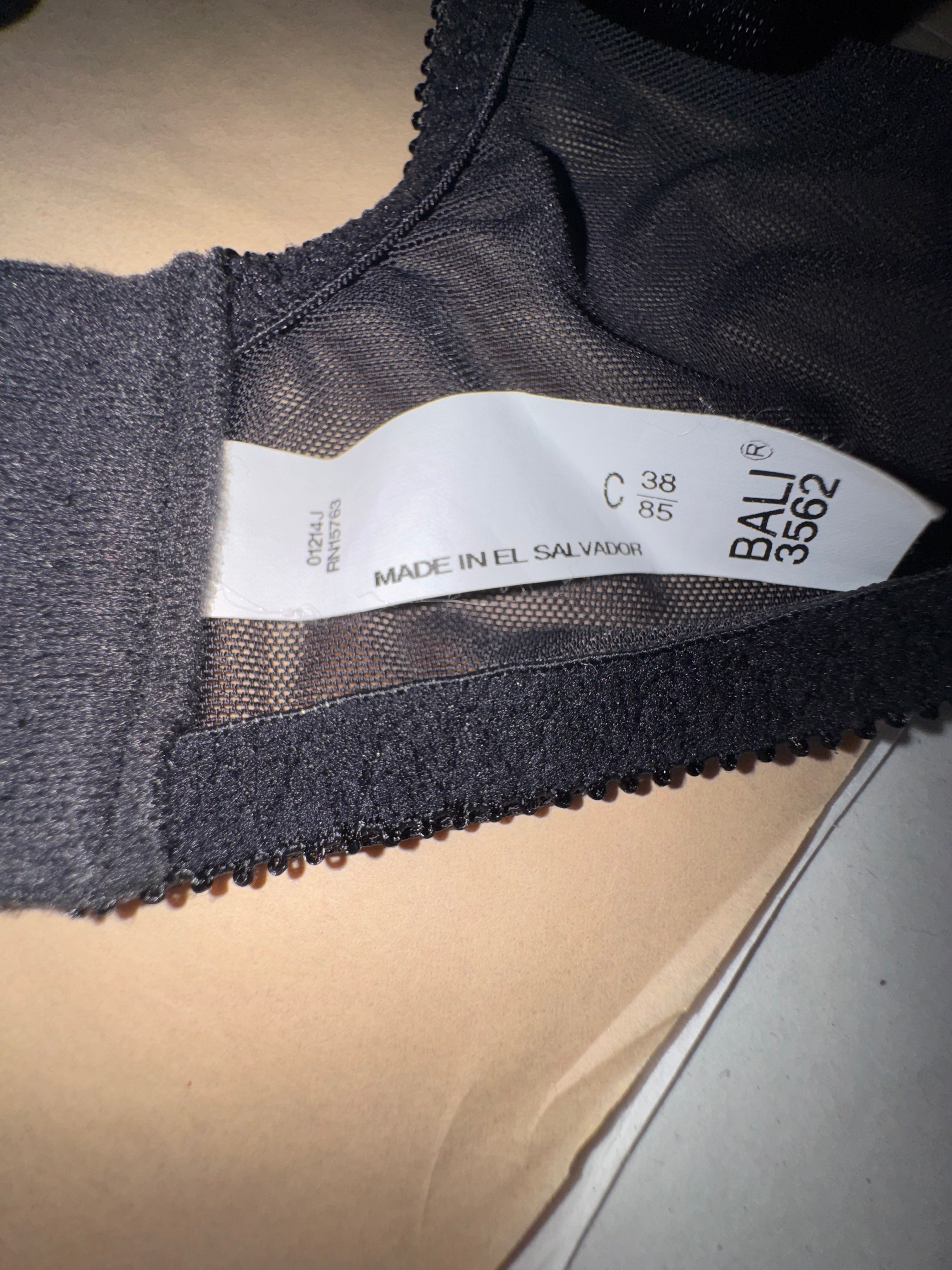 Bali Black Jacquard Underwire Bra