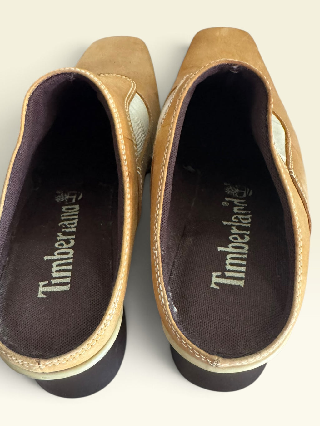 Timberland Wheat Nubuck Square-Toe Heeled Mules
