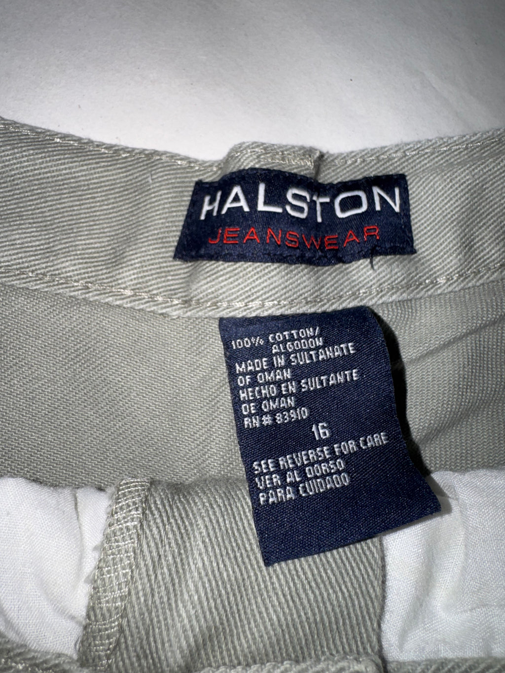 Halston Jeanswear Sage Green High Rise Denim Shorts