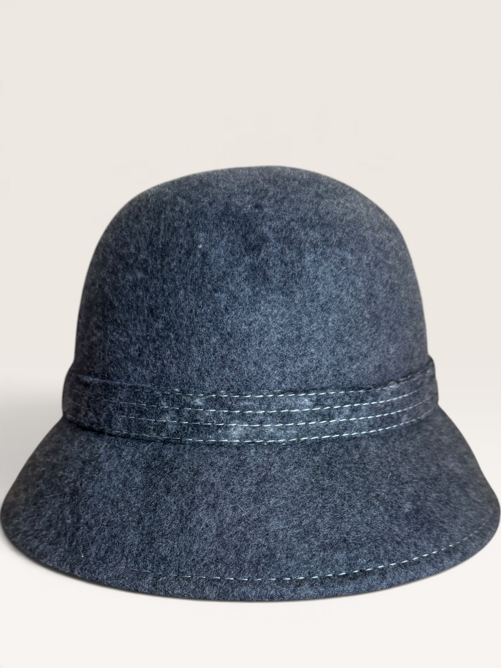 Wool Cloche Hat with Buckle Detail