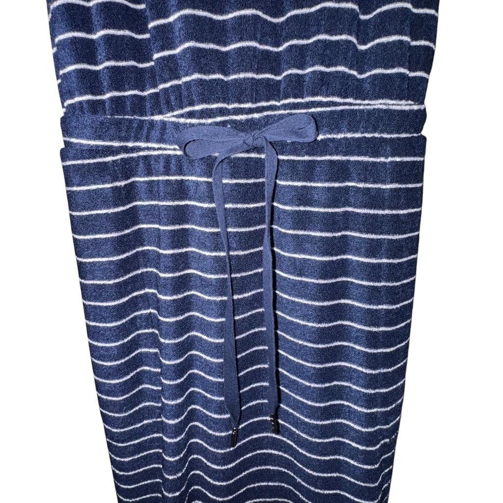 Soma Intimates Navy Striped Terry Cloth Midi Dress