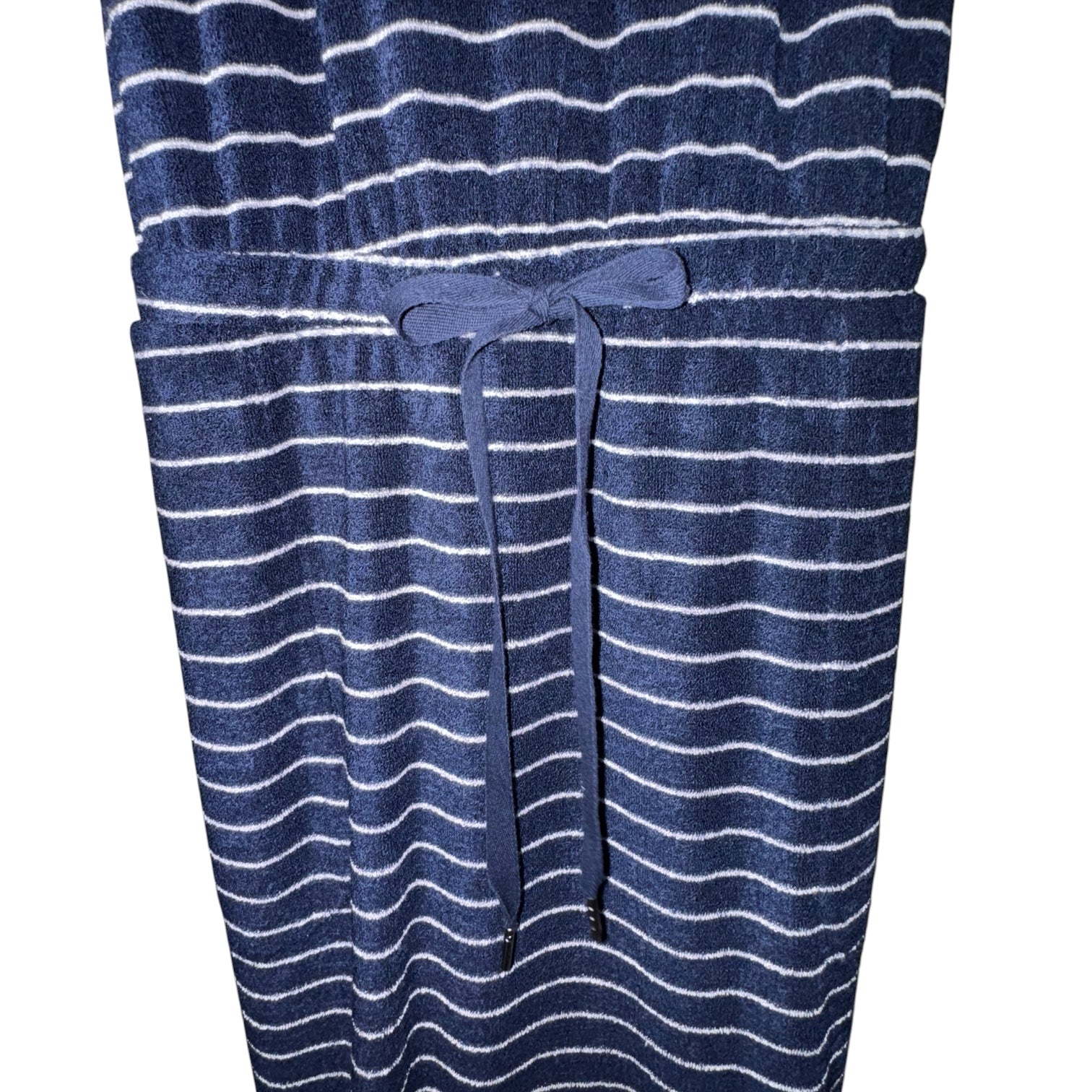 Soma Intimates Navy Striped Terry Cloth Midi Dress