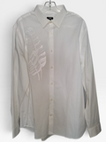 Express Slim 1MX Men's White Embroidered Dress Shirt