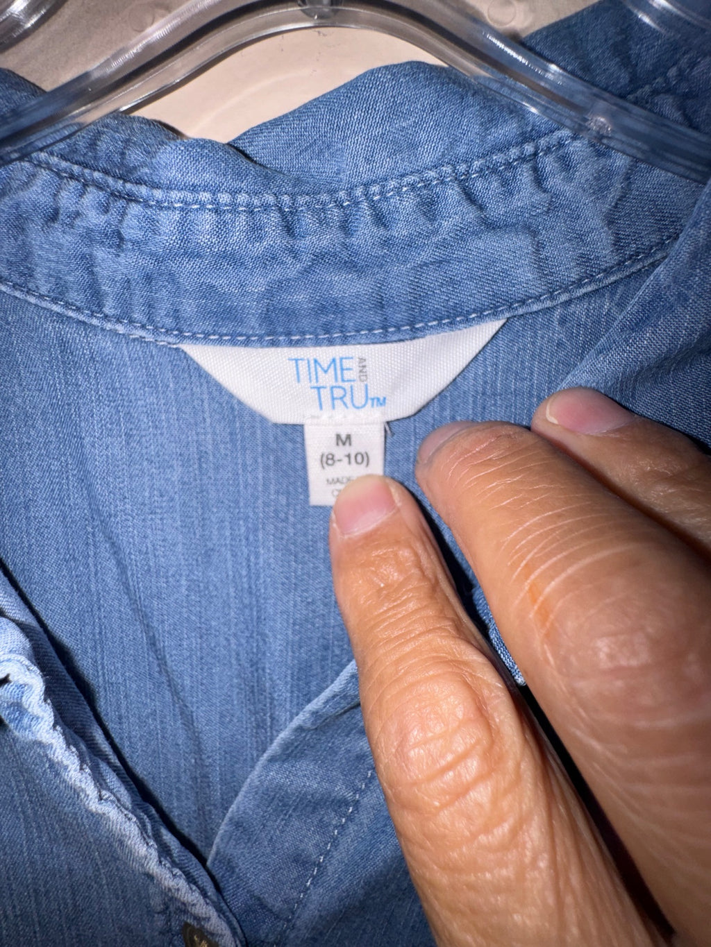 Time and Tru size tag, M (8-10)