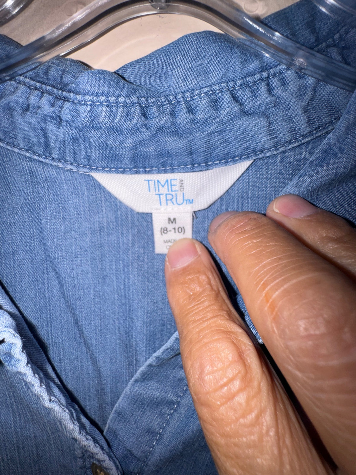 Time and Tru size tag, M (8-10)