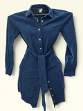J.Crew Factory Seaport Blue Corduroy Shirt Dress