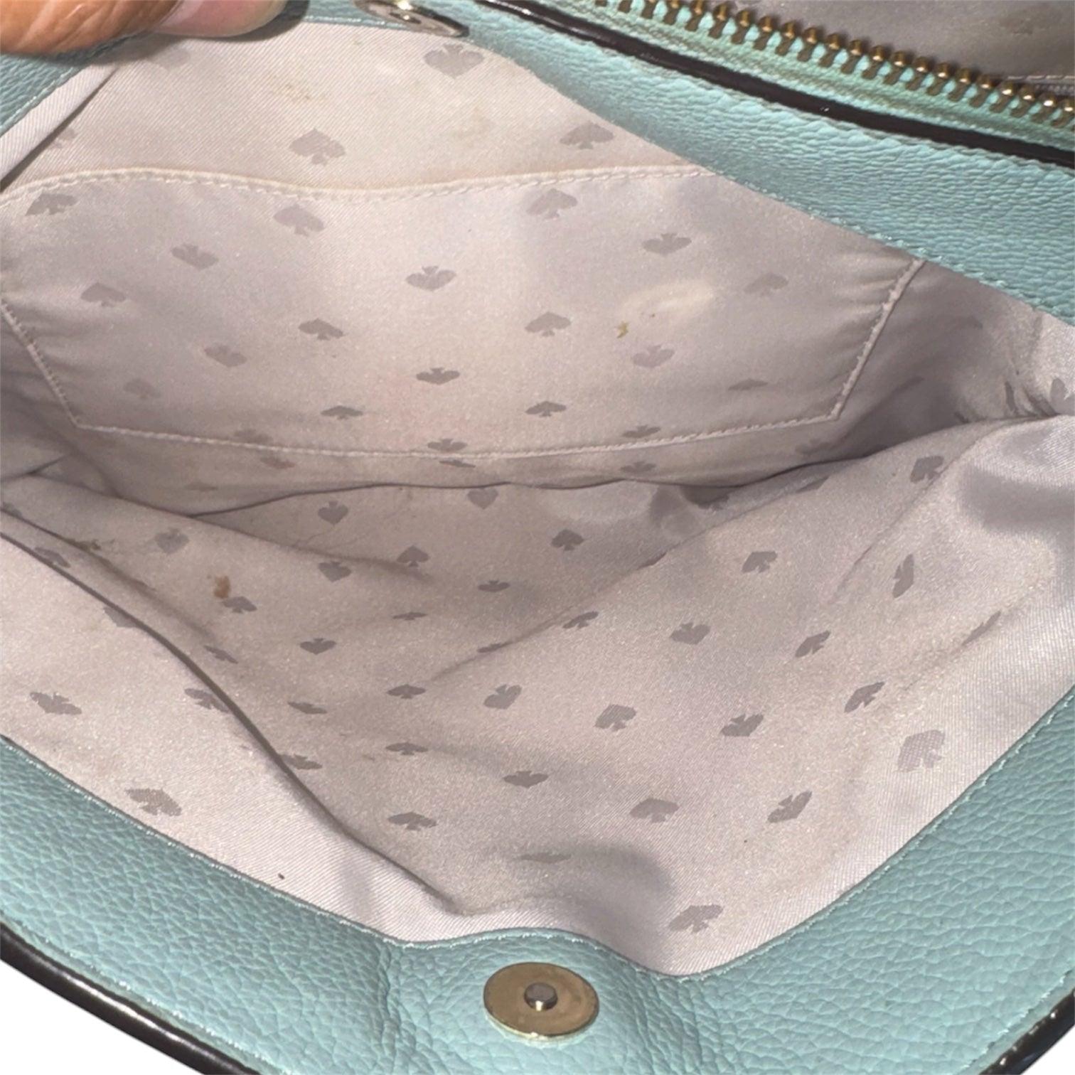 Kate Spade Jackson Medium Triple Compartment Satchel Bag Mint Green / Blue