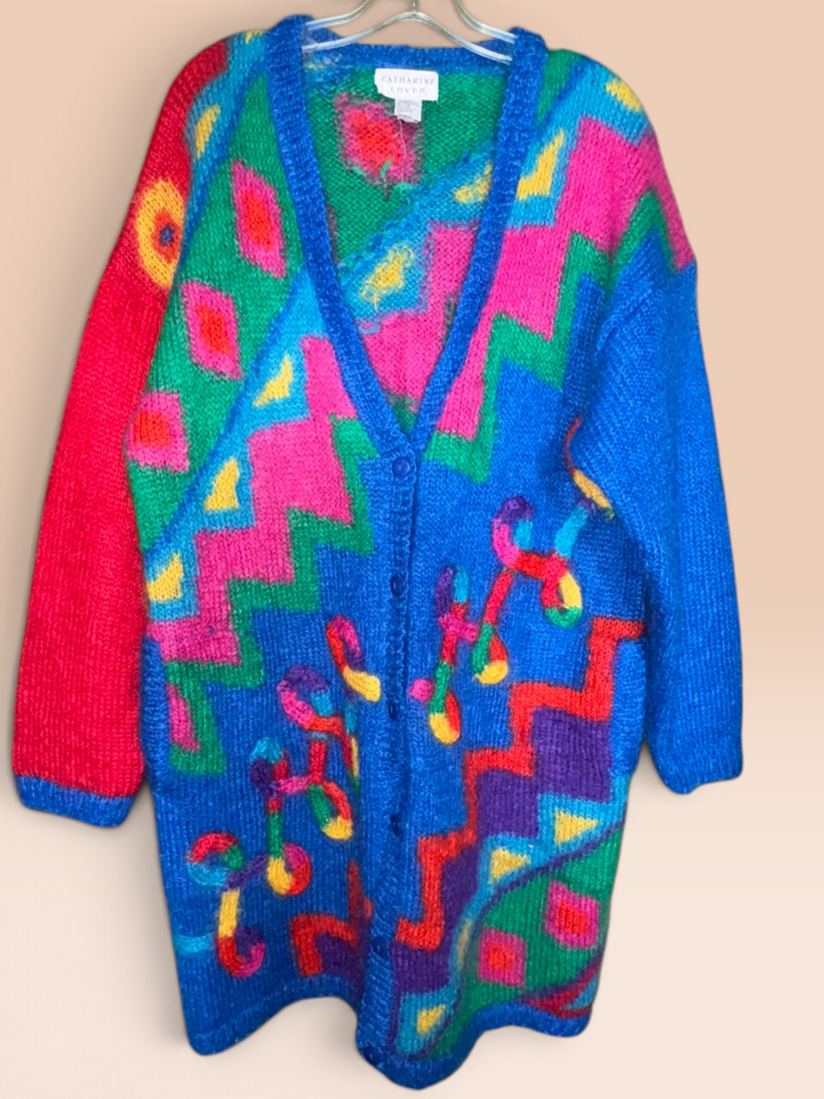 Catharine Lover Colorful Mohair-Blend Statement Cardigan