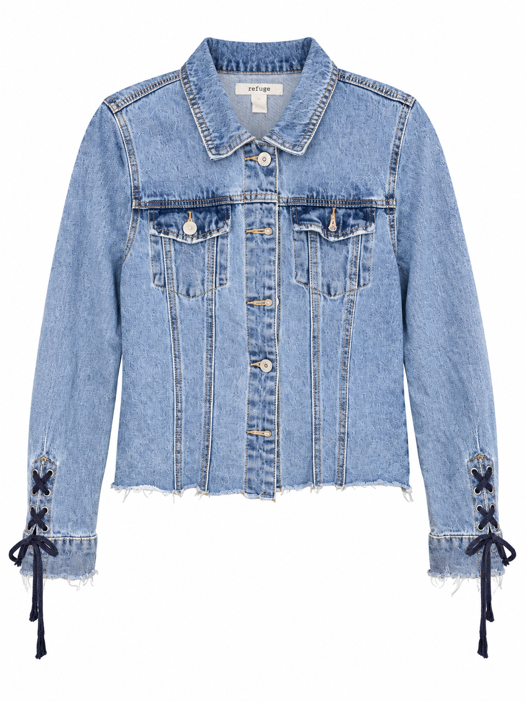 Refuge Lace-Up Cuff Denim Jacket