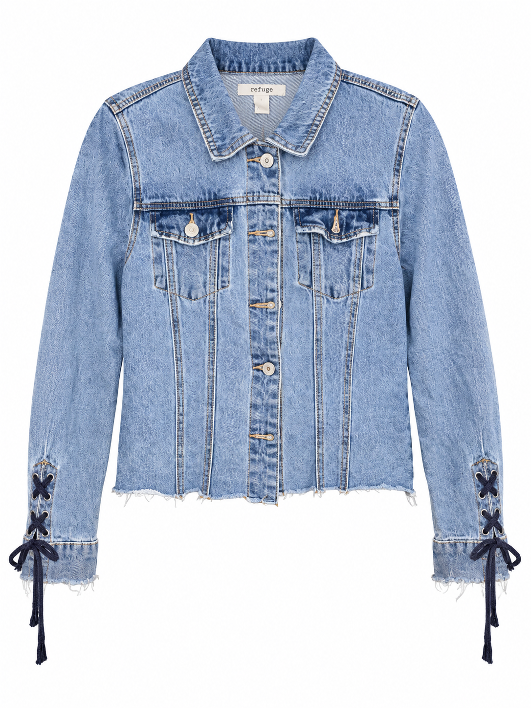 Refuge Lace-Up Cuff Denim Jacket