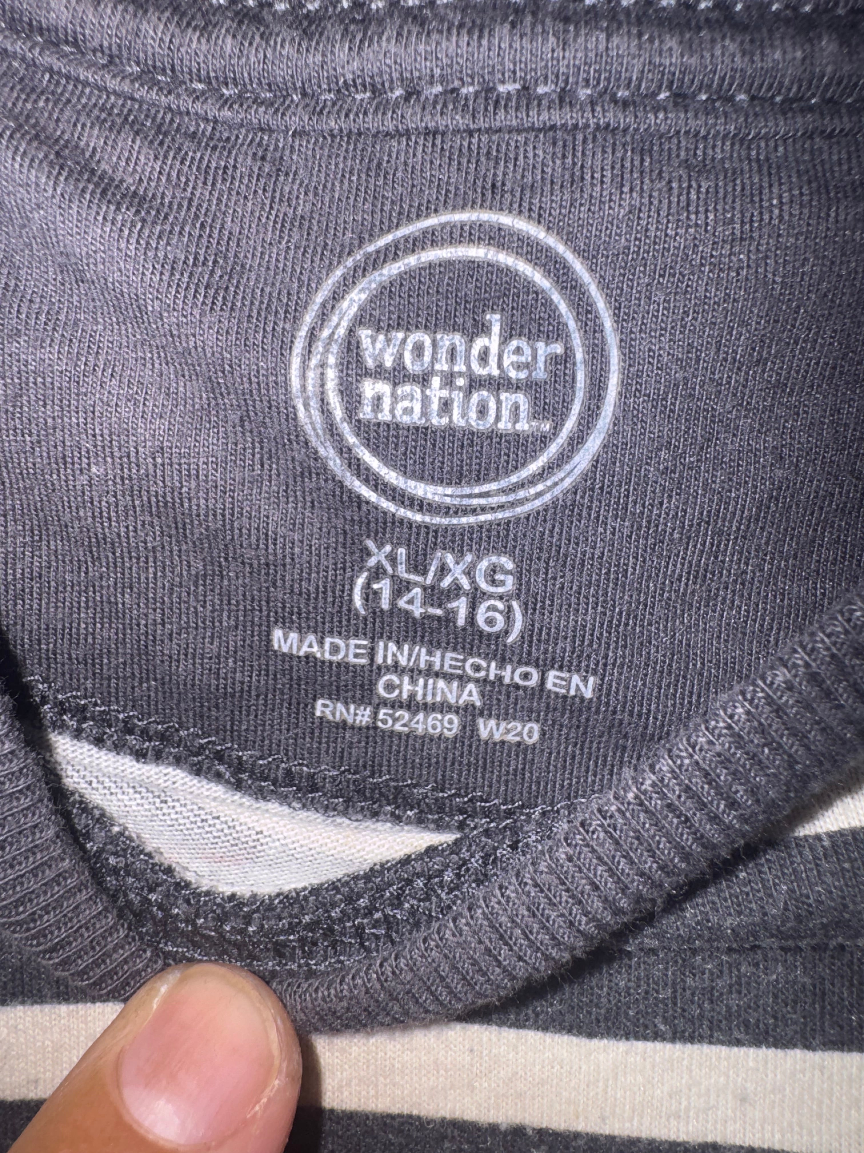 Wonder Nation Black & White Striped T-Shirt