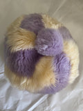 Lavender & Cream Faux-Fur Colorblock Pom-Pom Hat