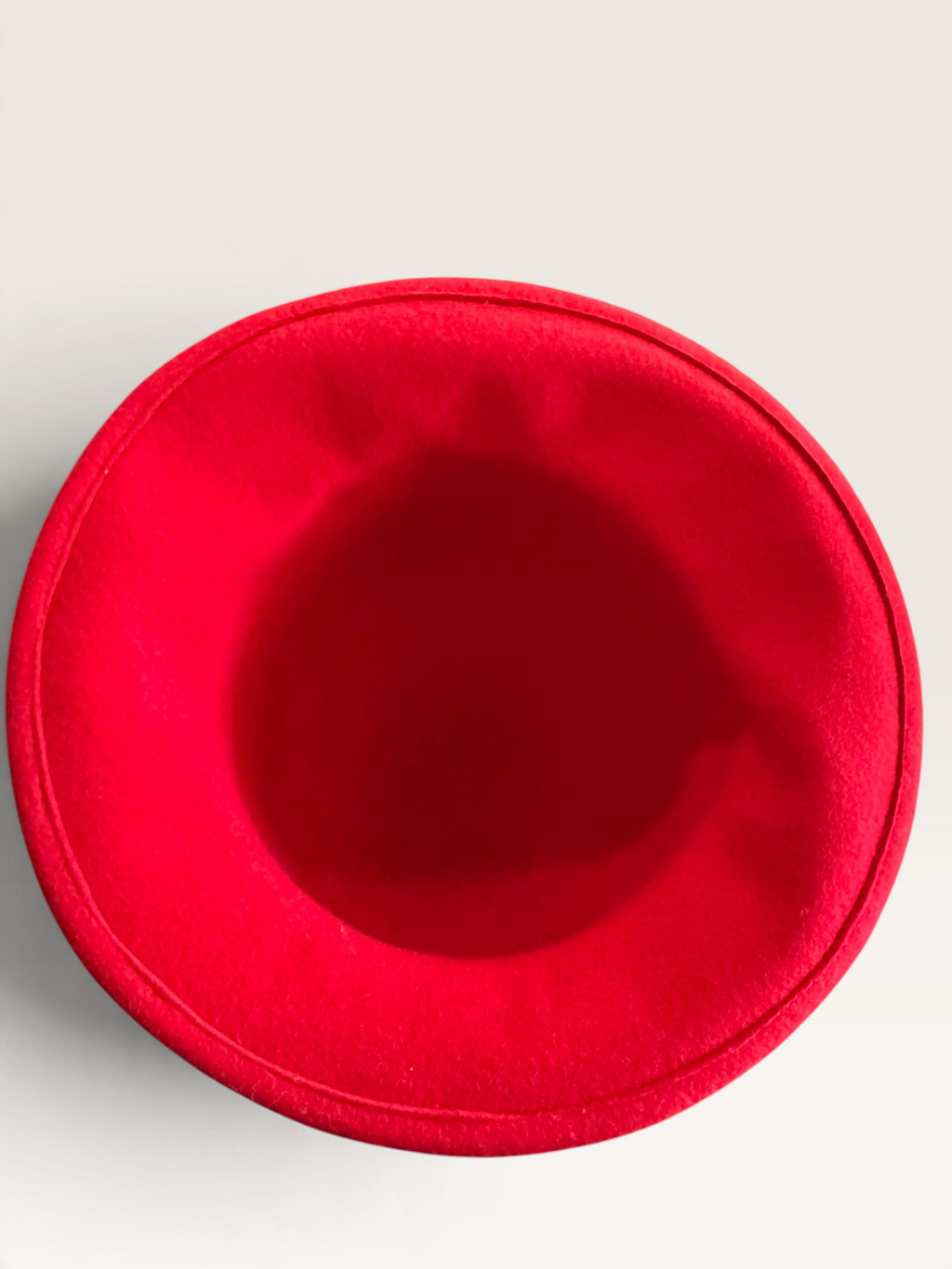 Red Felt Dress Hat with Houndstooth Bow