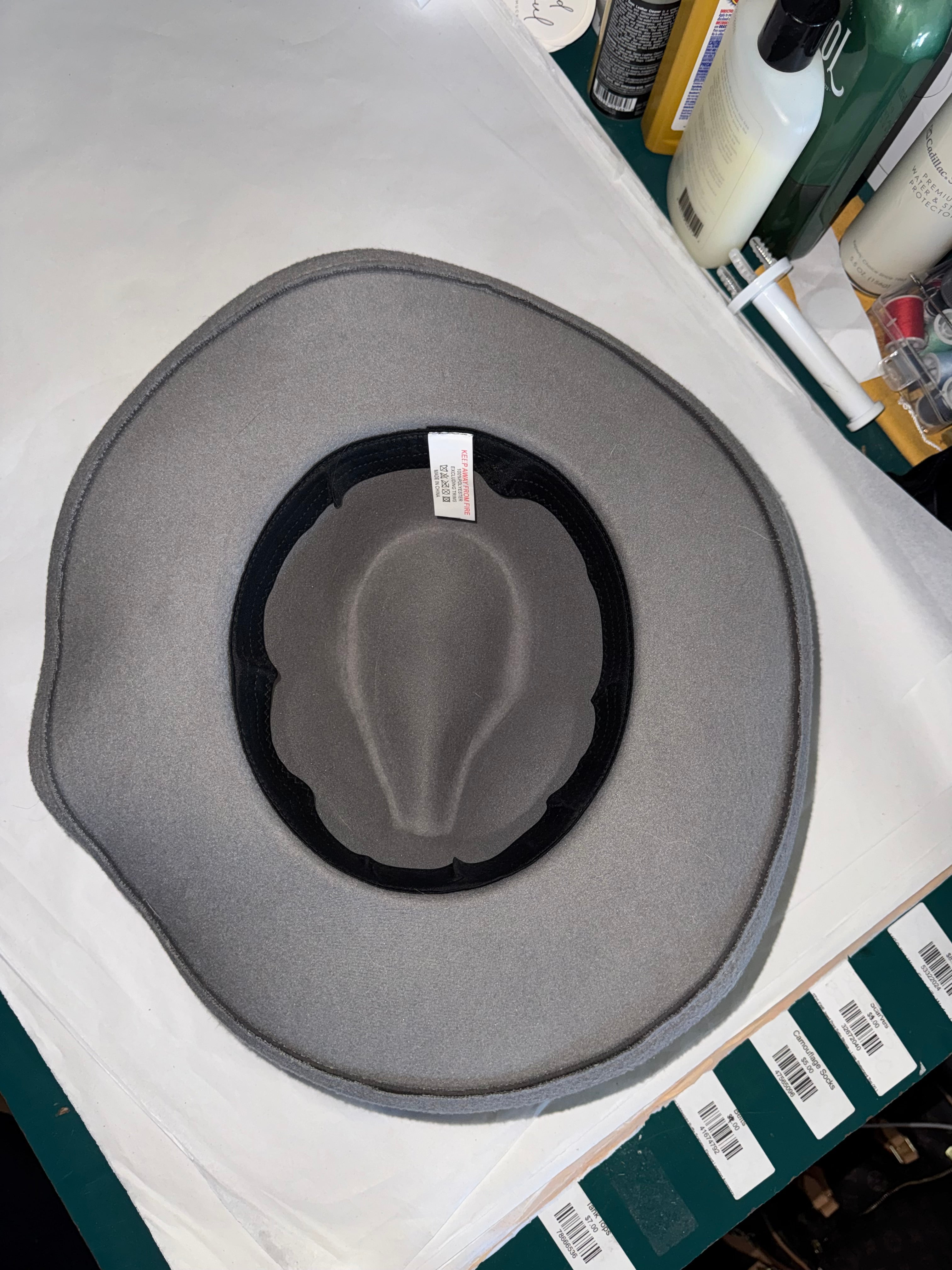 Light Gray Wide Brim Fedora Hat | Classic Rancher Style with Black Band