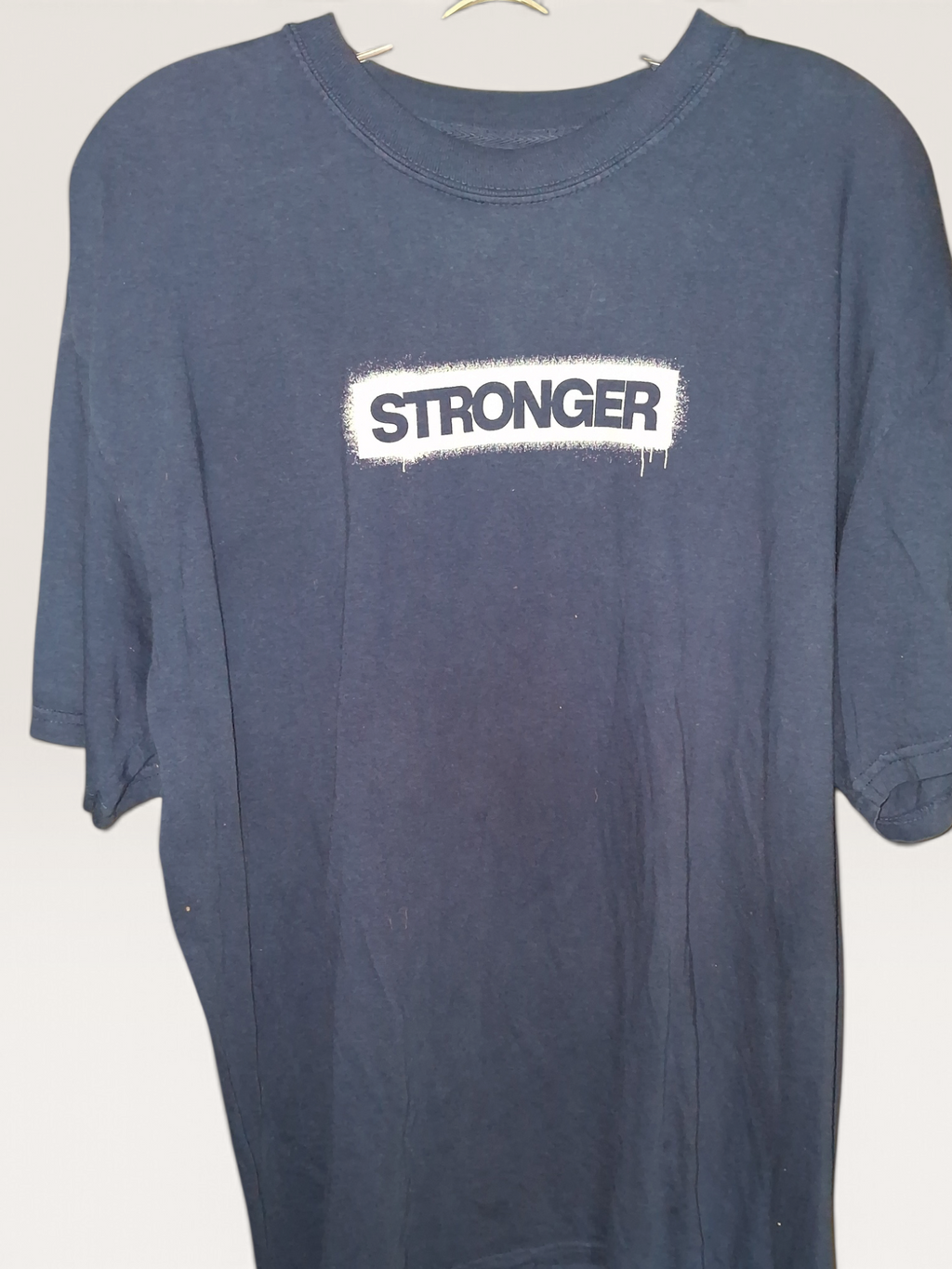 Stronger Navy Blue Graphic T-Shirt