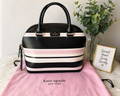 Kate Spade Striped Satchel Set w/ Original Dust Bag – Black Pink Classic