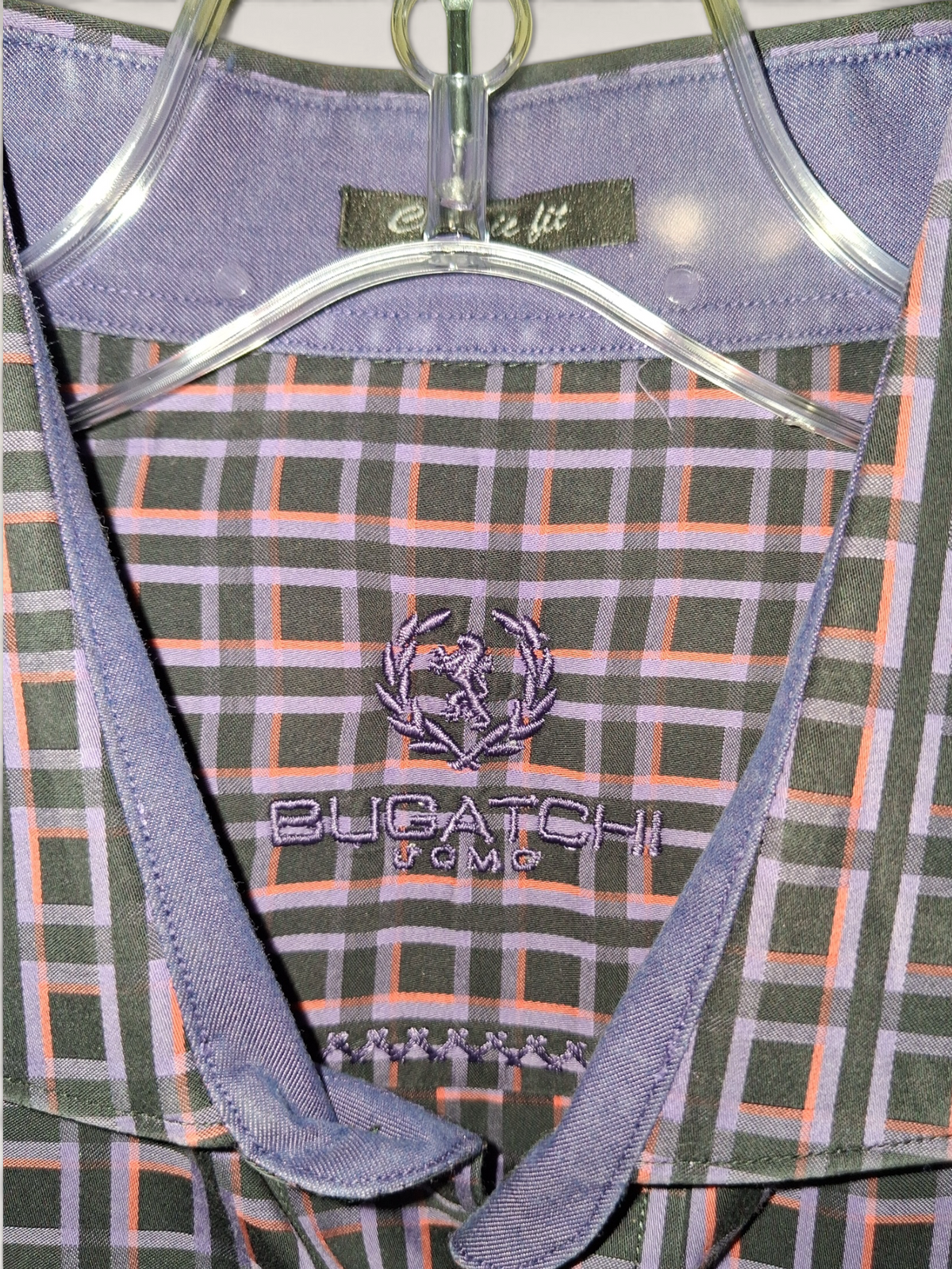 Bugatchi Uomo Purple & Orange Geometric Check Button-Down Shirt