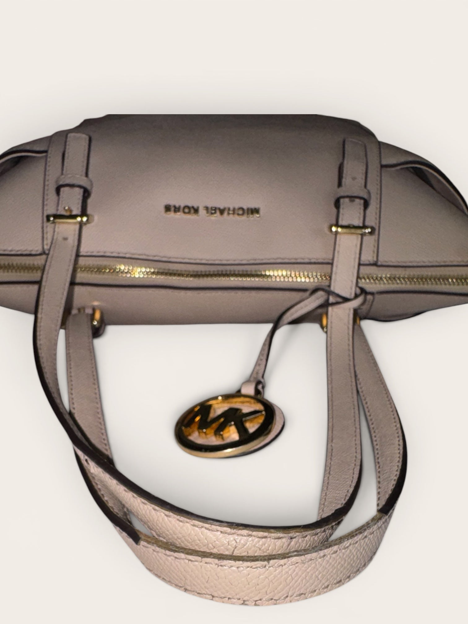 Michael Kors 2-Piece Set: Charlotte Saffiano Leather Tote Bag and Jet Set Travel Continental Wallet – Powder Blush Pink