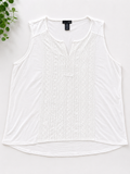 RXB White Lace Detail Sleeveless Top | Boho Embroidered Tank
