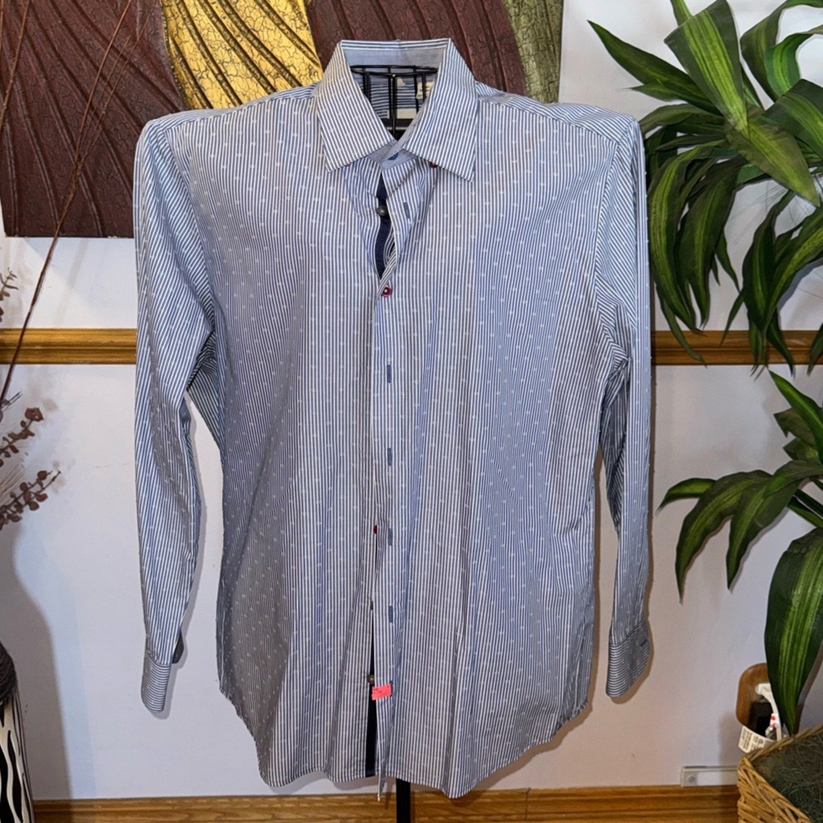 Haupt Elegant Blue Striped Dress Shirt