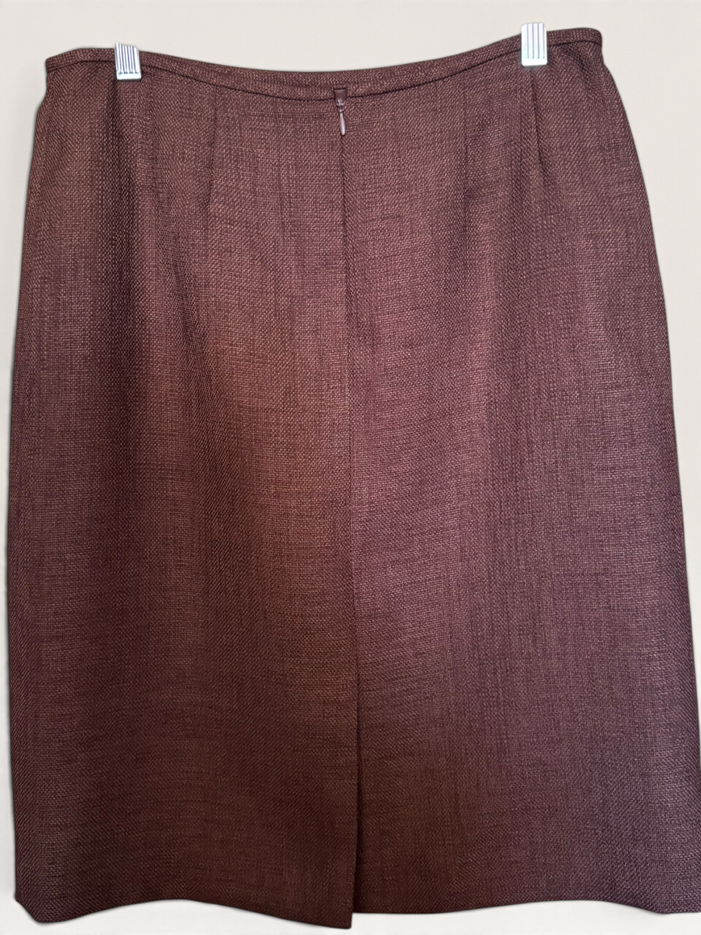 Le Suit Burgundy Textured Pencil Skirt