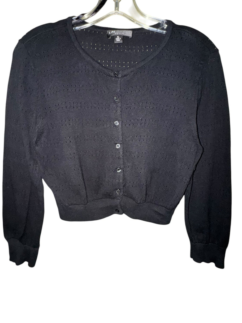 LN Studio Elite Black Cropped Cardigan