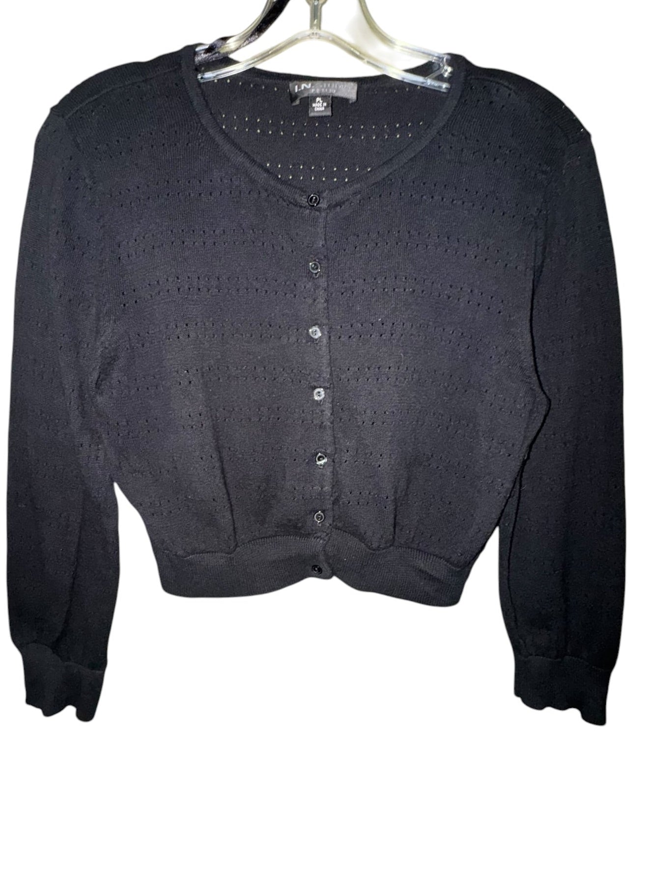 LN Studio Elite Black Cropped Cardigan