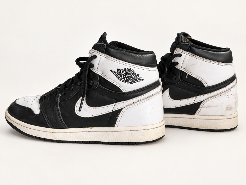 Nike Air Jordan 1 Black & White High-Top Sneakers