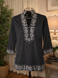 Peck & Peck Weekend Embroidered Tunic Top