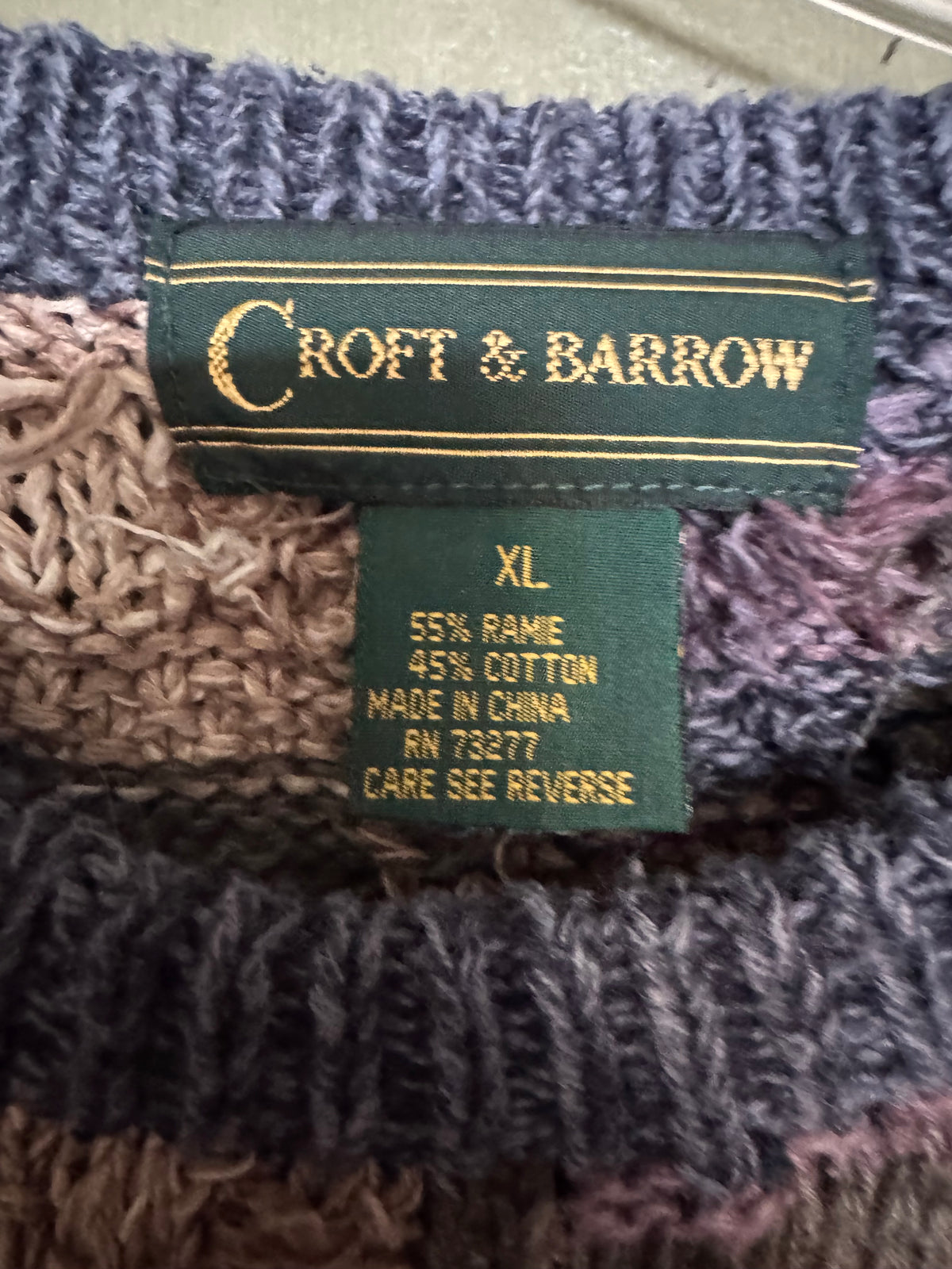 Croft & Barrow Earth-Tone Geometric Sweater