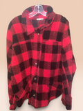 Easel Red & Black Buffalo Plaid Teddy Jacket