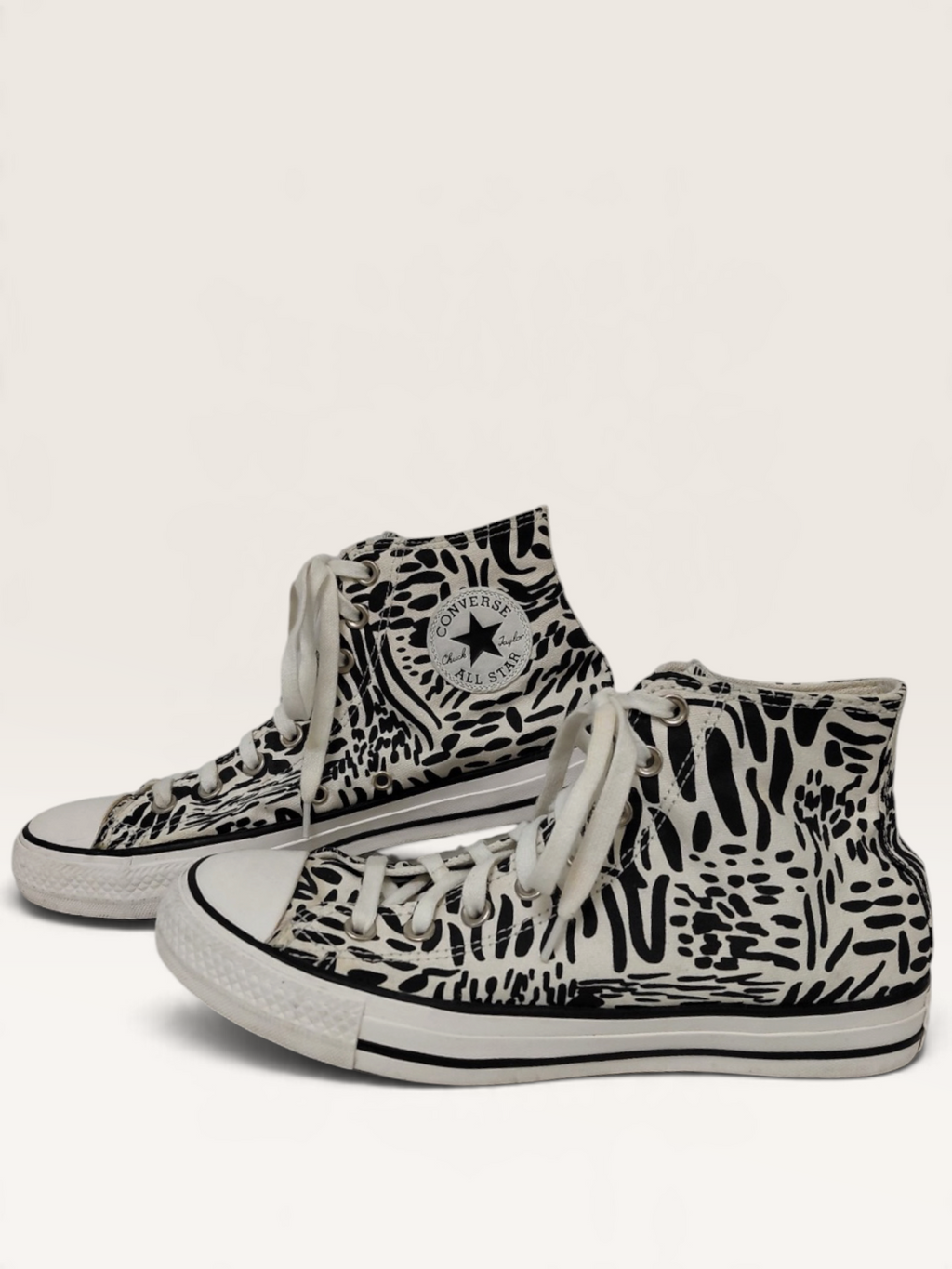 Converse Chuck Taylor All Star Black & White Animal Print High Tops