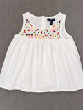 GapKids White Embroidered Floral Sleeveless Top