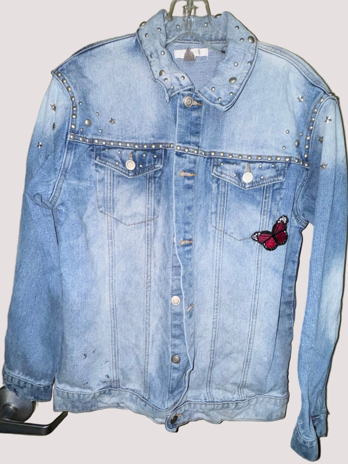 Forever 21 Studded Butterfly Denim Jacket