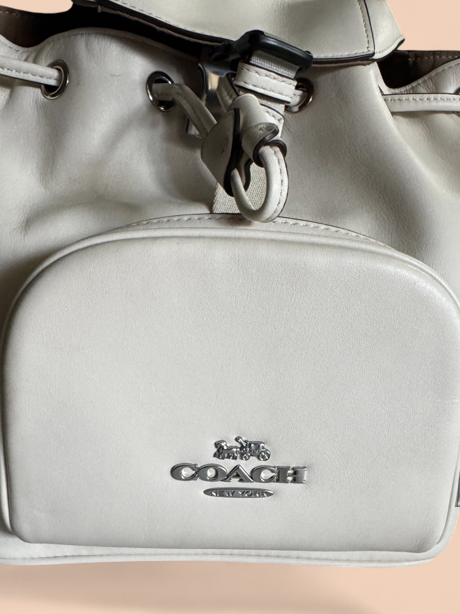 COACH Pace Backpack in Refined Calf Leather – Chalk / White (Style CR100)