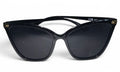 Black Cat-Eye Sunglasses with Gold Hardware