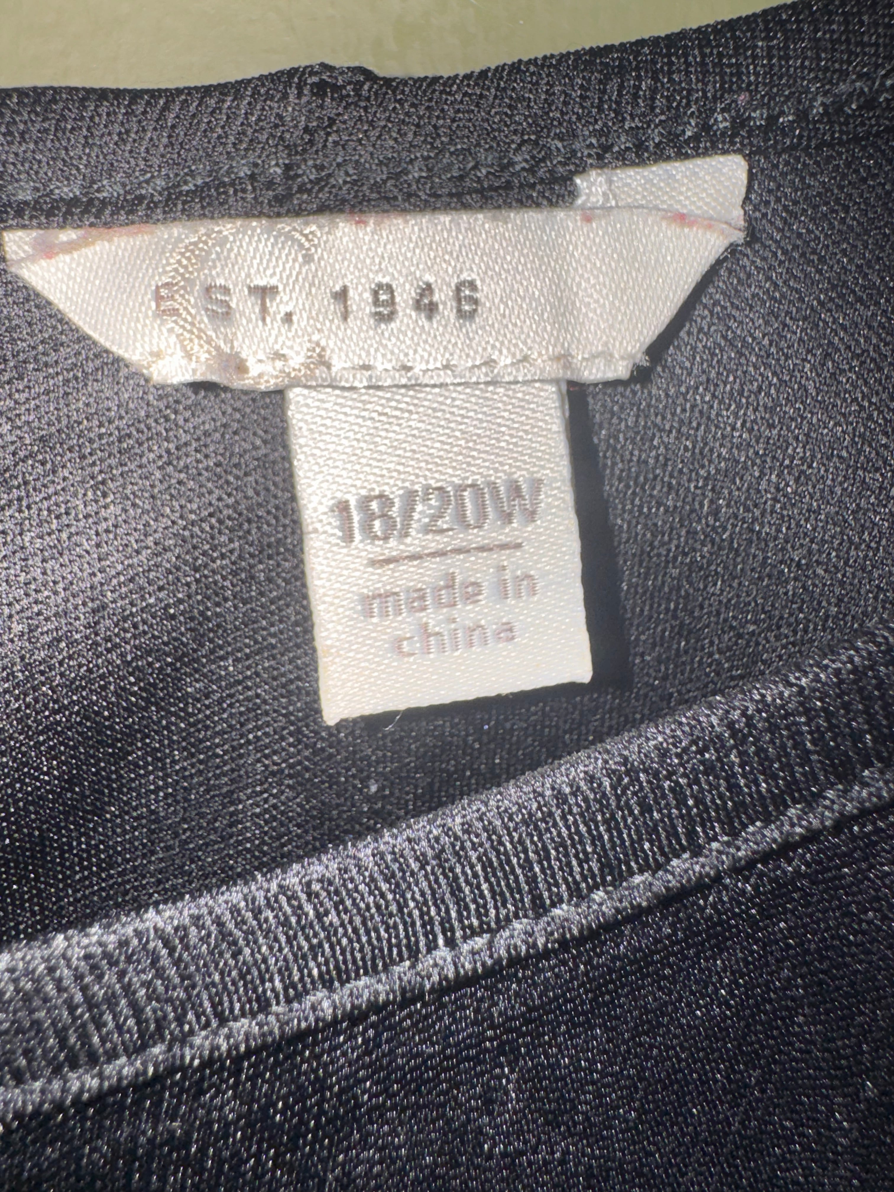 EST. 1986 Black Satin Blouse