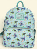 Loungefly Disney Lilo & Stitch Animal Friends Mini Backpack – Stitch Surfing with Ducklings & Sea Turtles
