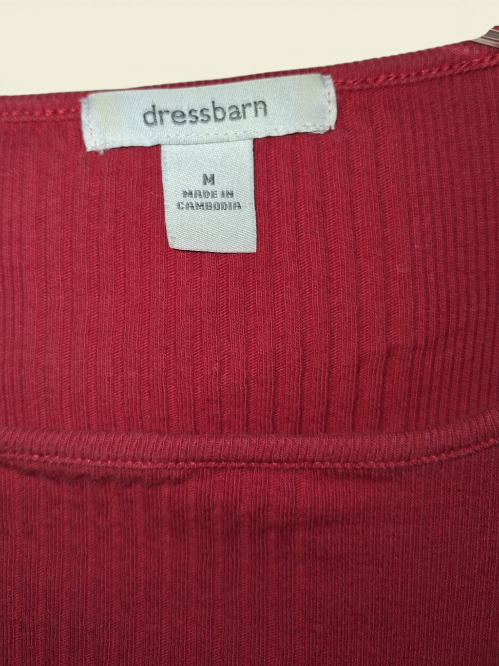 Dressbarn Red Ribbed Sleeveless Top