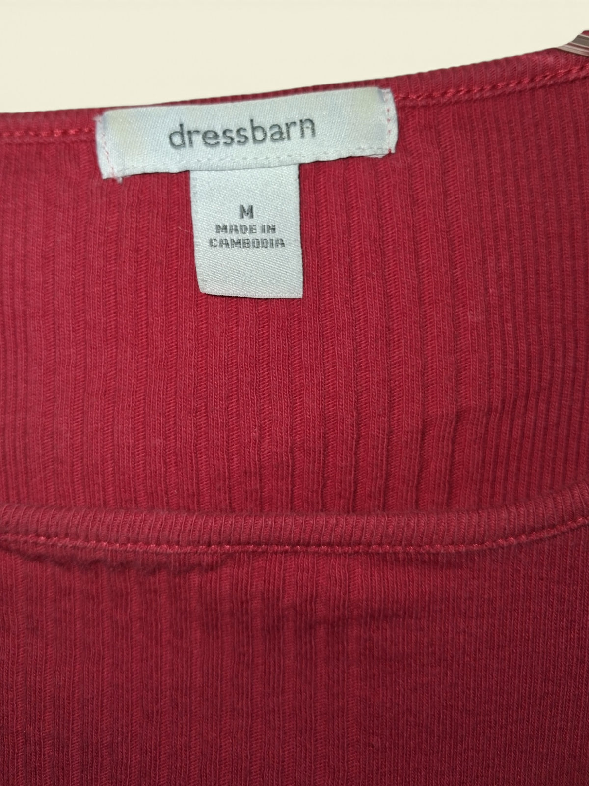 Dressbarn Red Ribbed Sleeveless Top