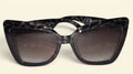 Black Tortoise Oversized Cat-Eye Sunglasses