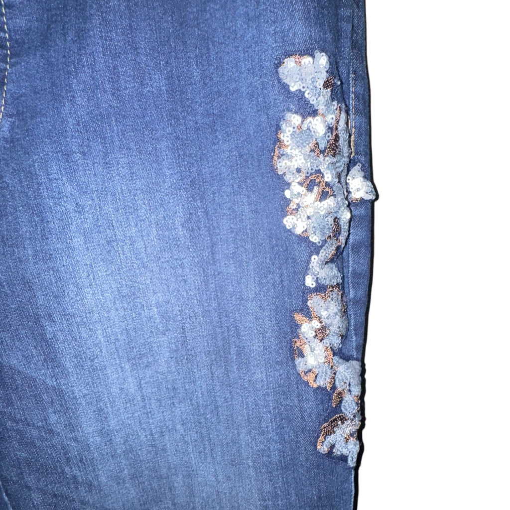 Westport Sequin Floral Embroidered Skinny Jeans