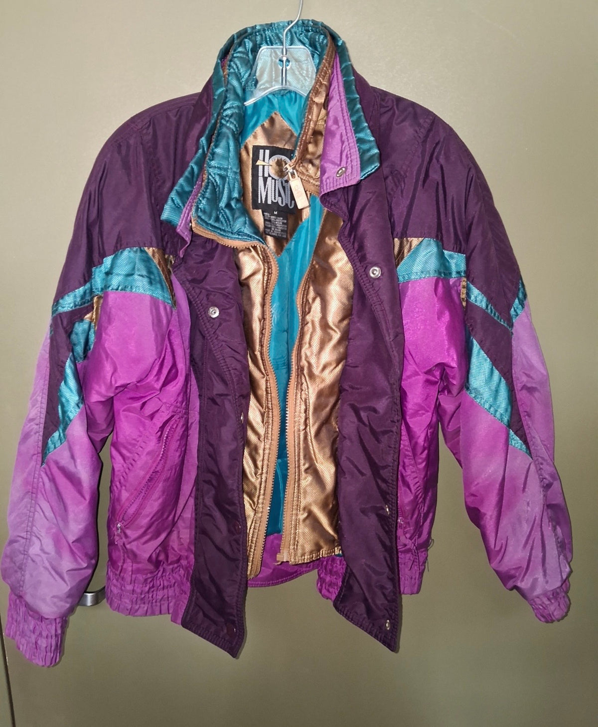 Vintage Hot Music Colorblock Ski Jacket