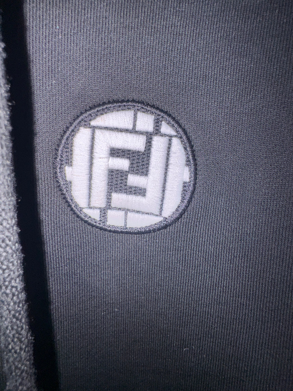 Fendi Black FF Sleeve-Tape Zip Hoodie