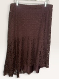 New Directions Brown Lace Asymmetrical Midi