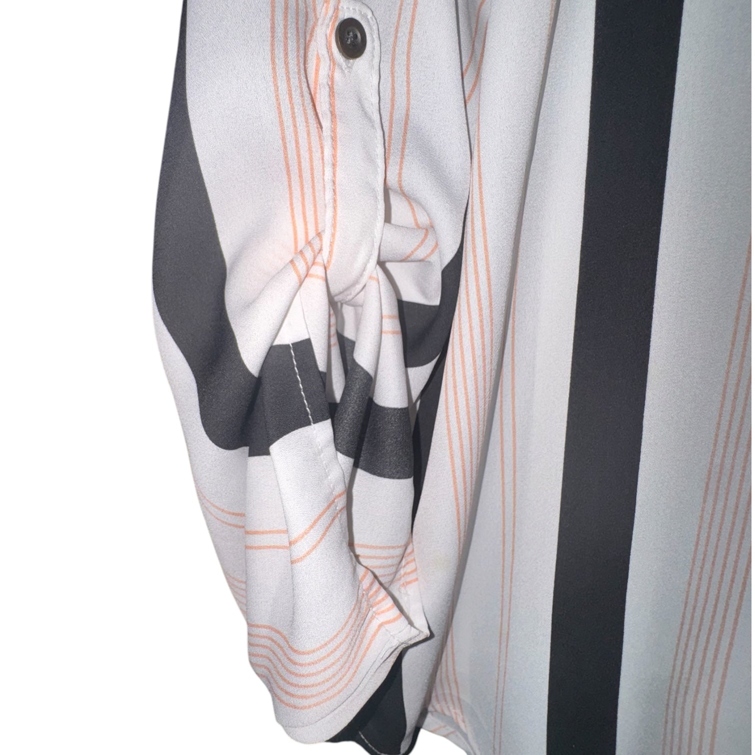 Ups & Downs Striped Roll-Tab Blouse